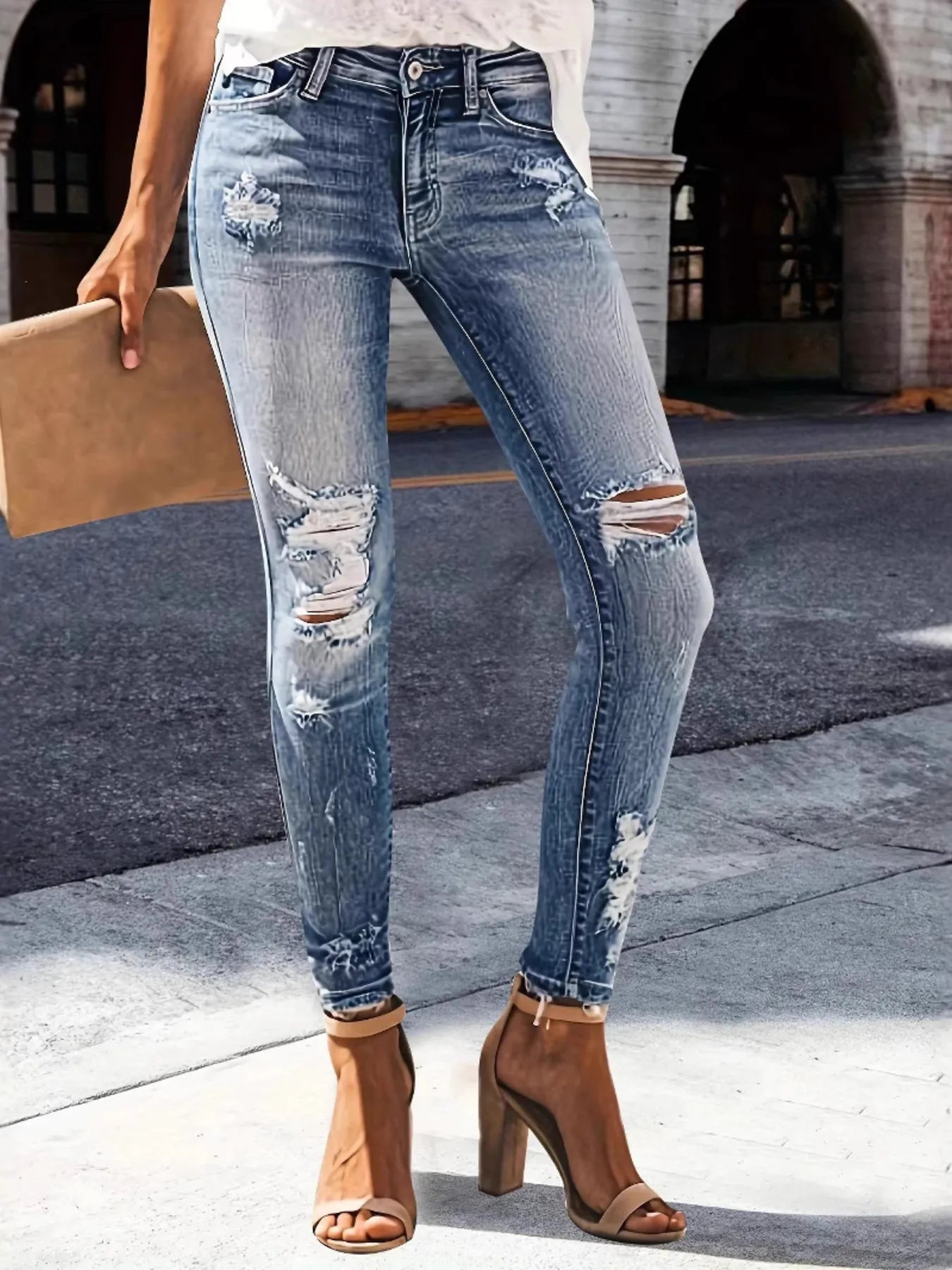 Distressed Skinny Jeans - R - DRESS