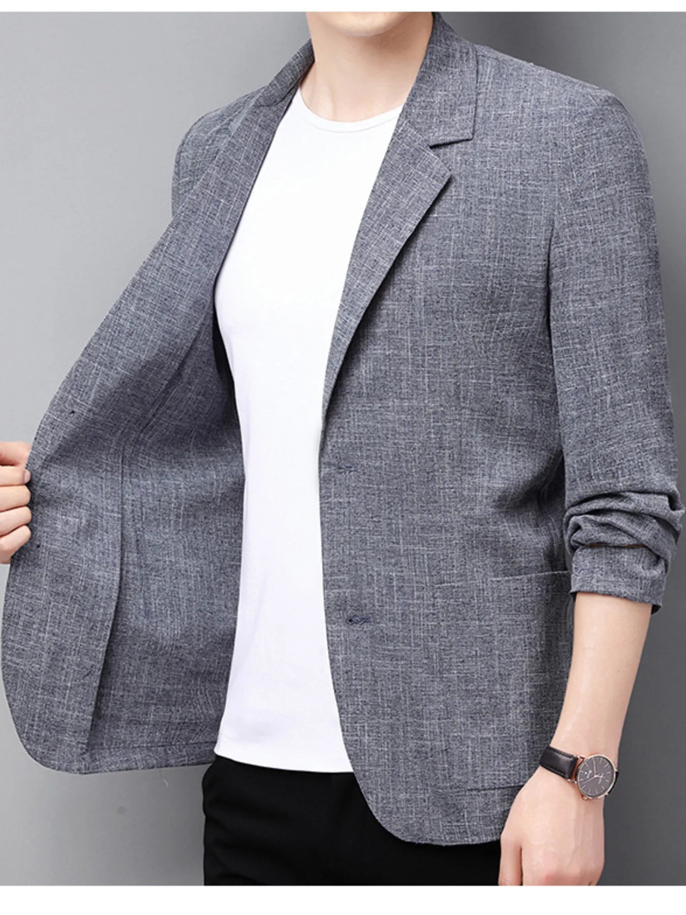 Men's Full Size Button Up Long Sleeve Blazer Plus Size - R - DRESS