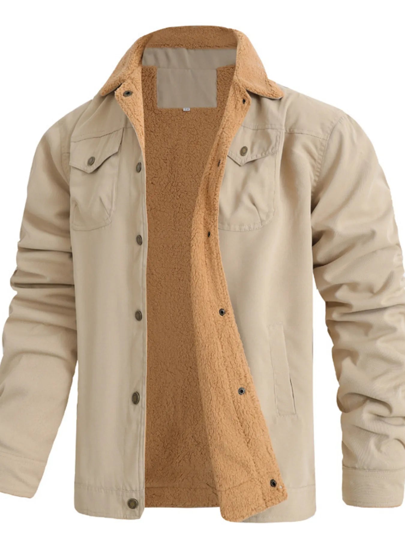 Men's Full Size Sherpa Lined Long Sleeve Jacket Plus Size - R - DRESS