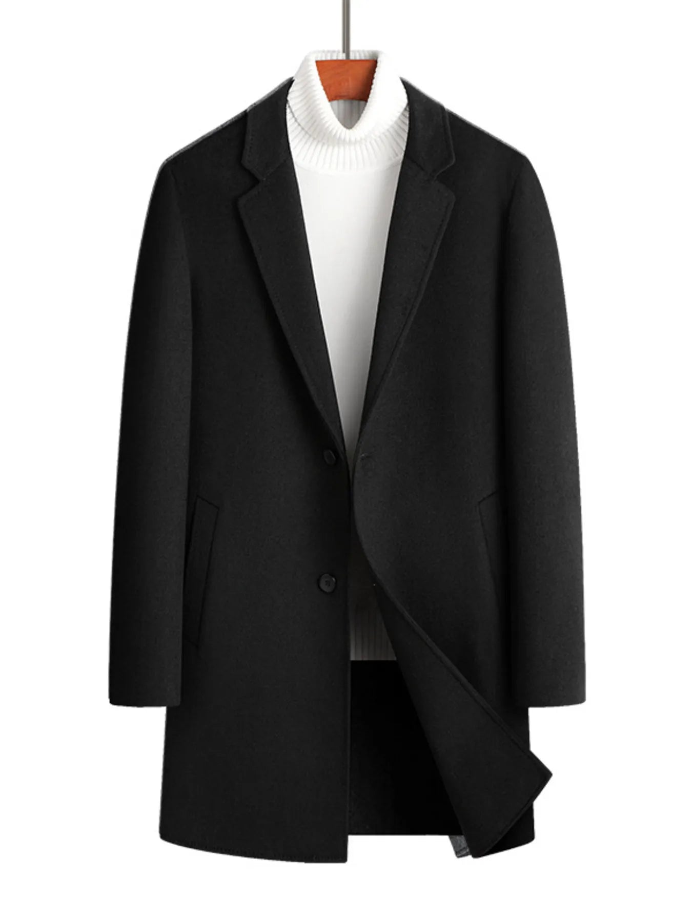 Men's Plus Size Button Up Long Sleeve Coat - R - DRESS