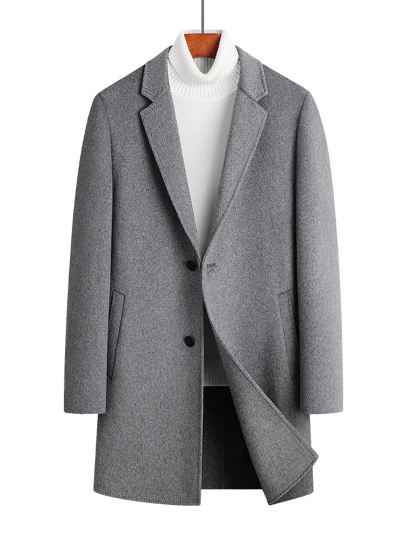 Men's Plus Size Button Up Long Sleeve Coat - R - DRESS