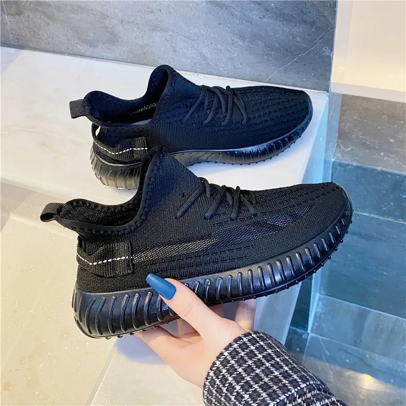 Mesh Lace - Up Platform Athletic Shoes - R - DRESS