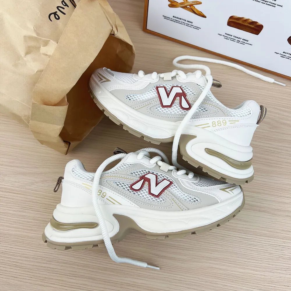 Contrast Letter Lace Up Athletic Shoes - R - DRESS