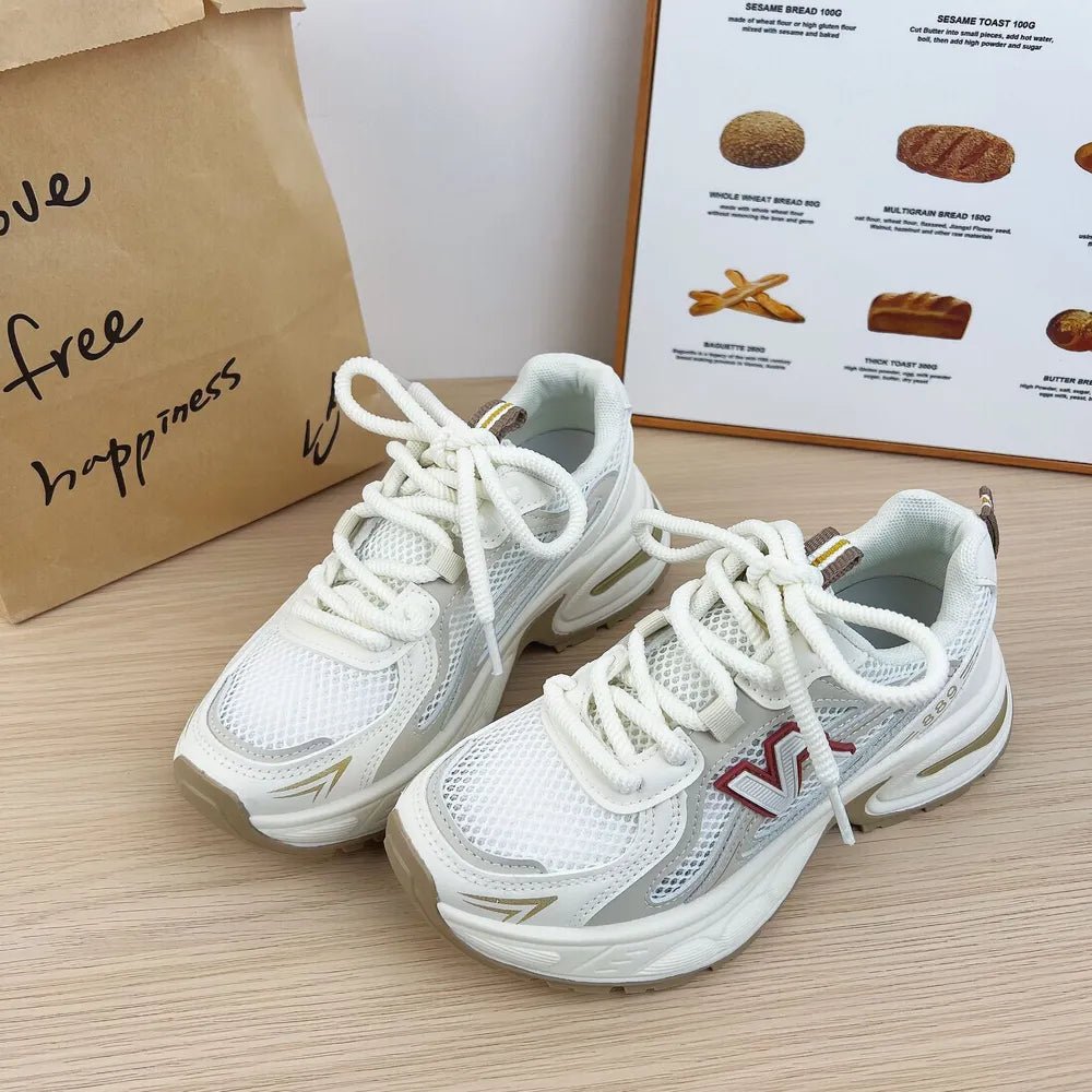 Contrast Letter Lace Up Athletic Shoes - R - DRESS