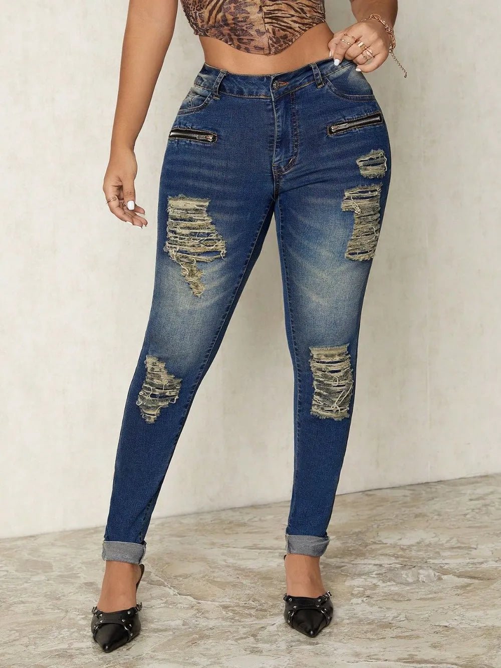 Distressed Skinny Jeans - R - DRESS