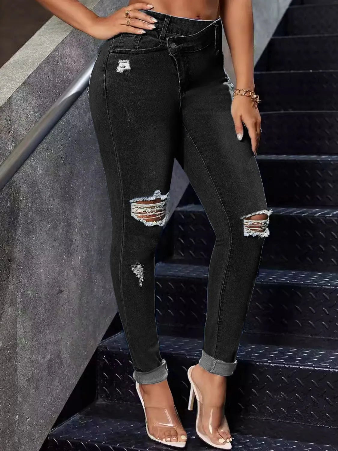 Distressed Skinny Jeans - R - DRESS
