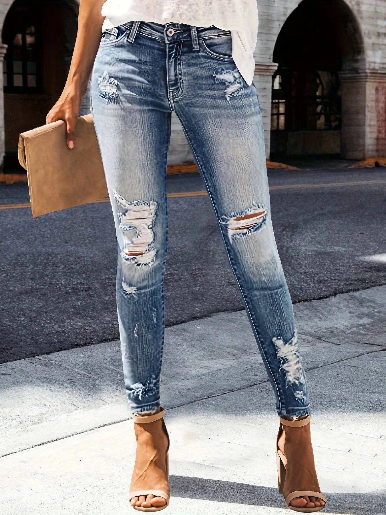 Distressed Skinny Jeans - R - DRESS