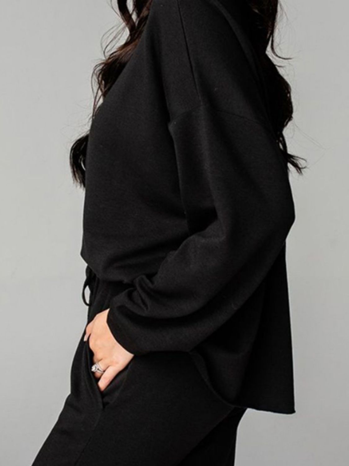 Distressed Sweatshirt and Joggers Set - R - DRESS