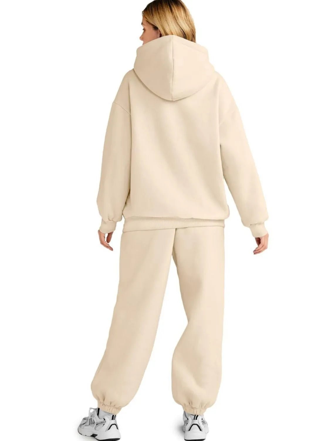 Full Size Kangaroo Pocket Hoodie and Joggers Set Plus Size - R - DRESS