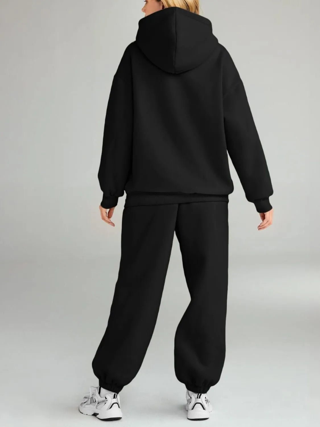 Full Size Kangaroo Pocket Hoodie and Joggers Set Plus Size - R - DRESS