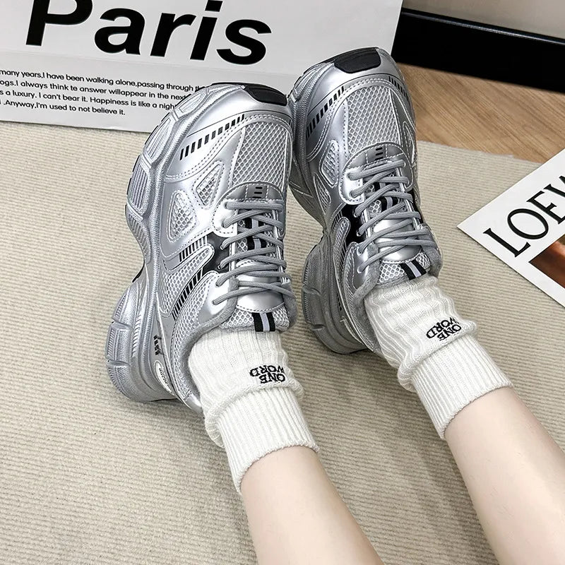 Lace Up Platform Athletic Shoes - R - DRESS