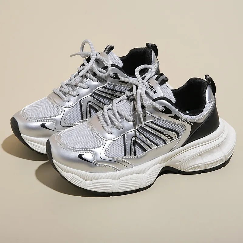 Lace - Up Platform Athletic Shoes - R - DRESS
