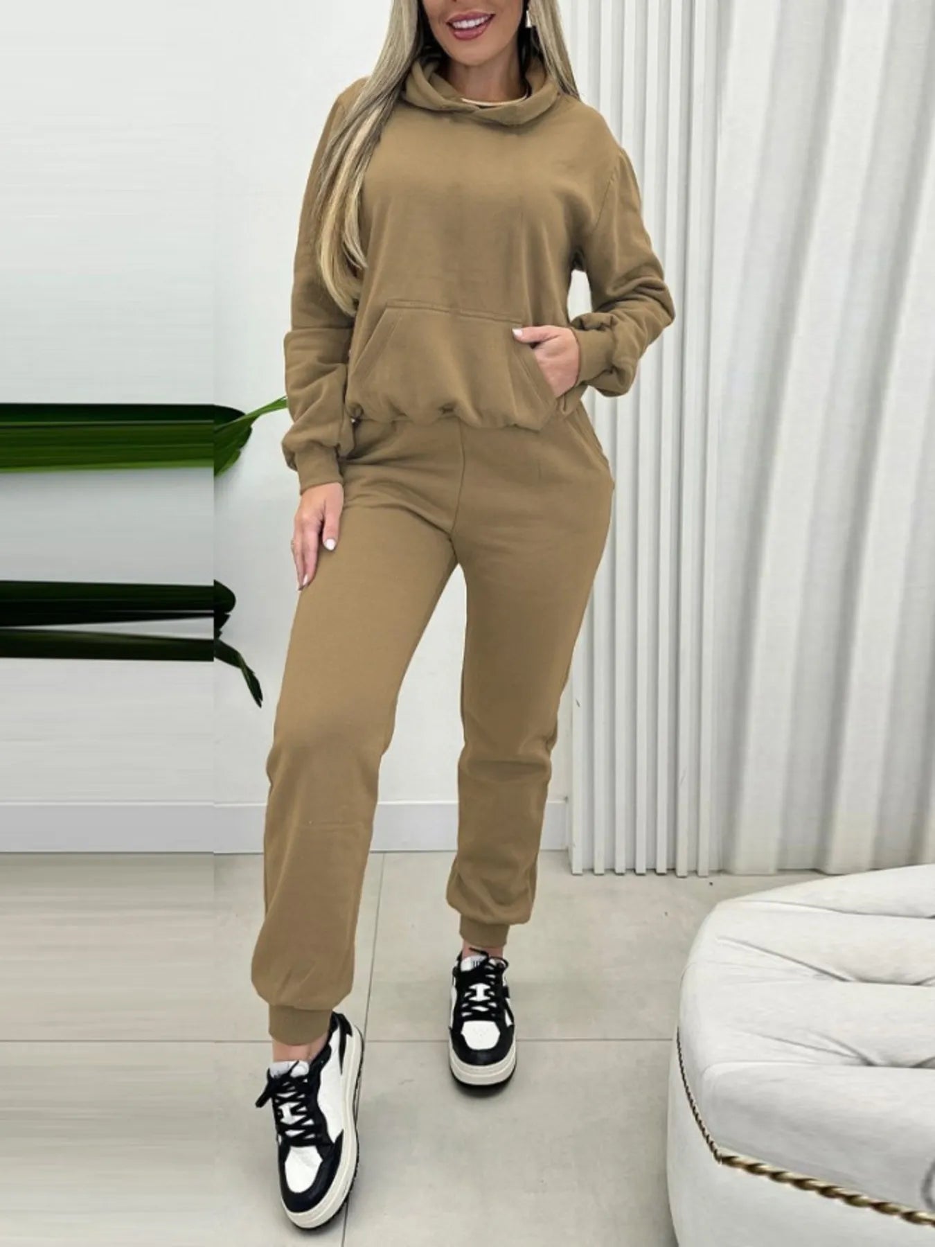 Long Sleeve Hoodie and Joggers Set - R - DRESS