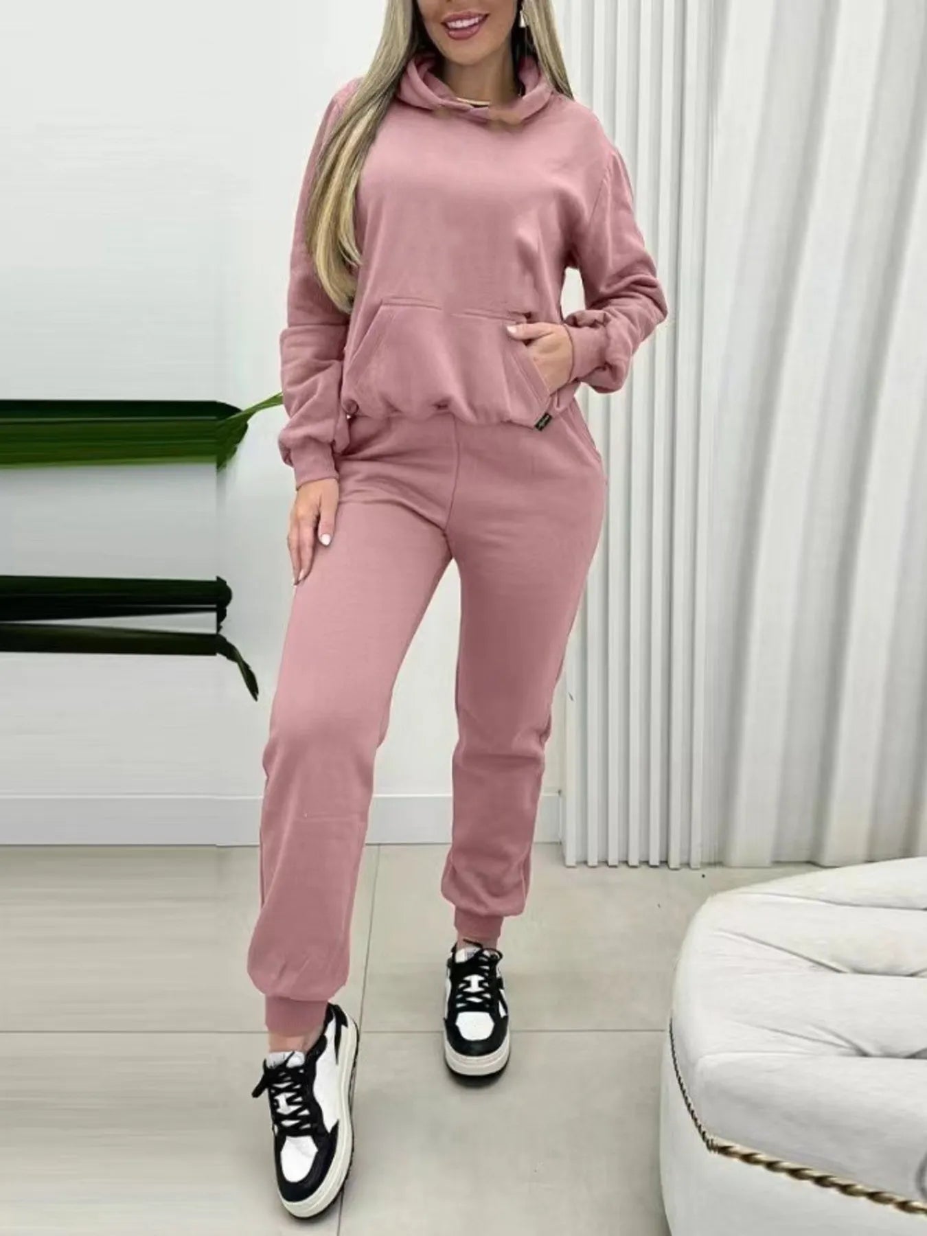 Long Sleeve Hoodie and Joggers Set - R - DRESS