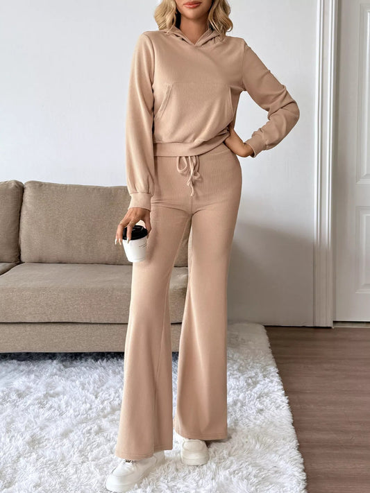 Long Sleeve Hoodie and Pants Set - R - DRESS
