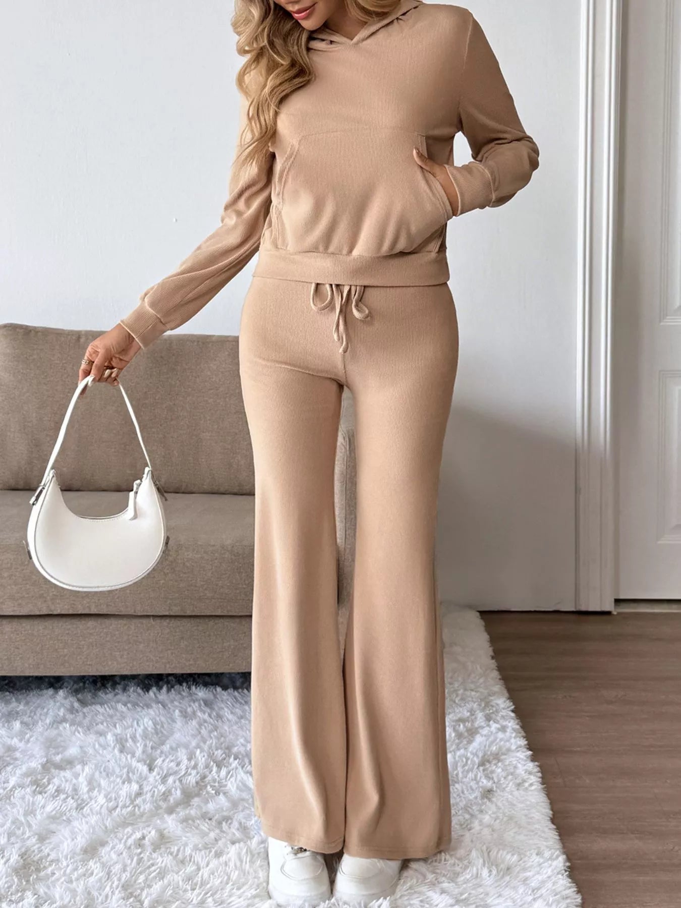 Long Sleeve Hoodie and Pants Set - R - DRESS