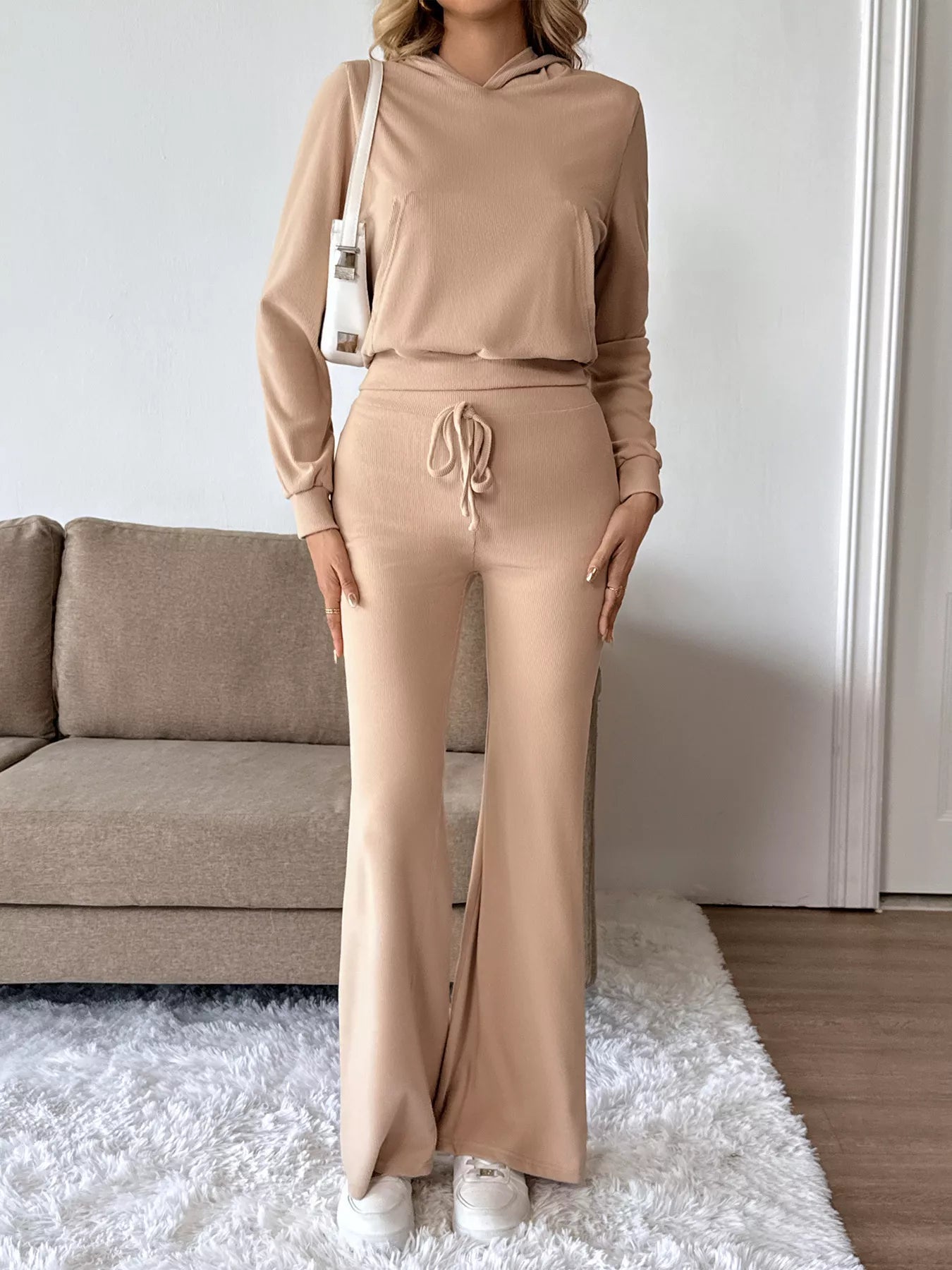 Long Sleeve Hoodie and Pants Set - R - DRESS