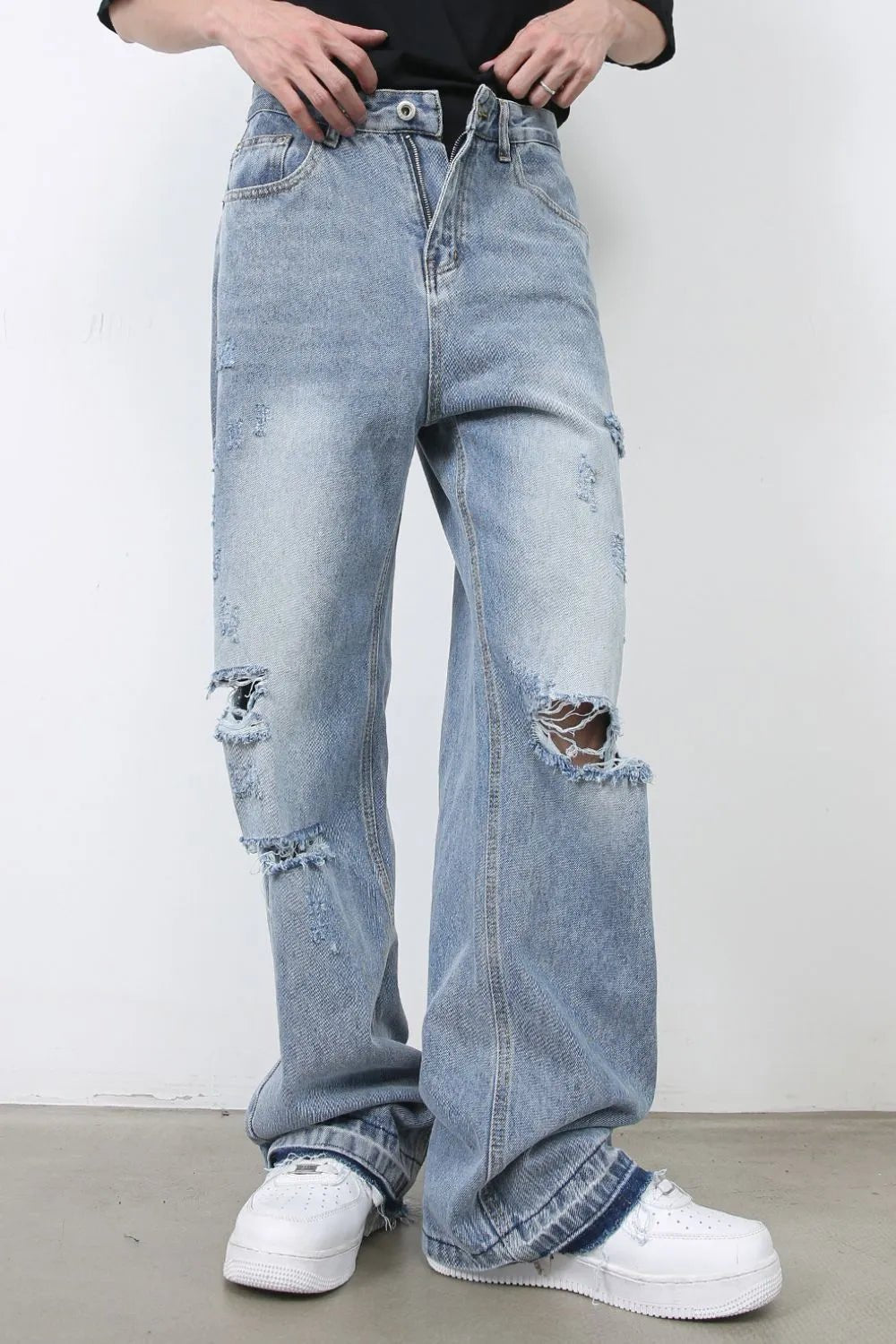 Men's Distressed Baggy Jeans - R - DRESS