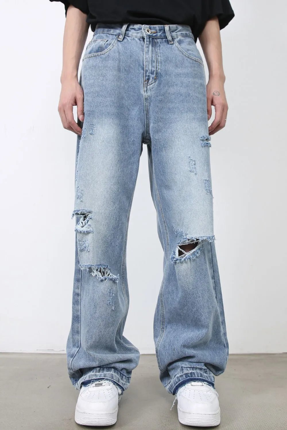 Men's Distressed Baggy Jeans - R - DRESS