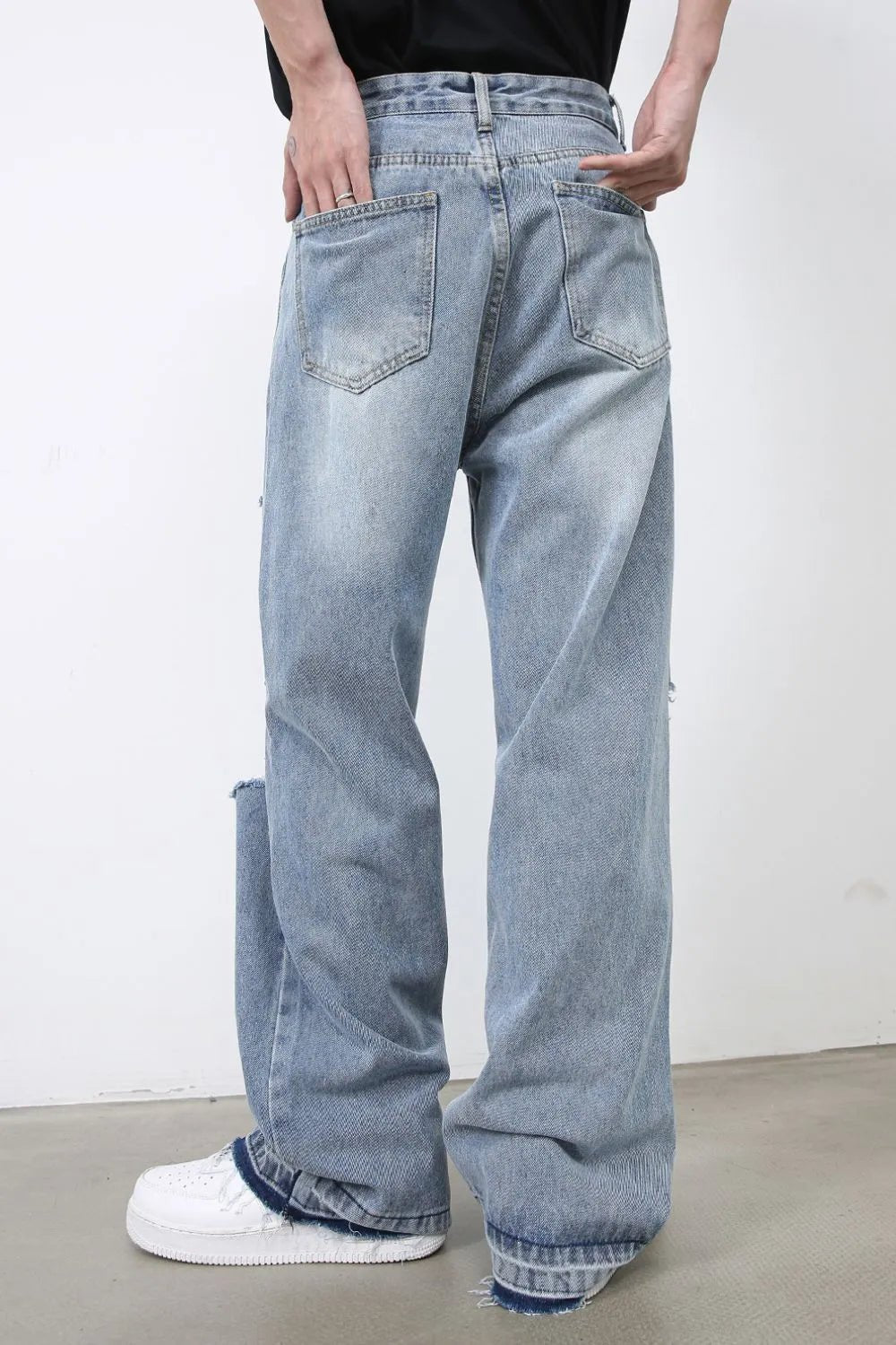 Men's Distressed Baggy Jeans - R - DRESS