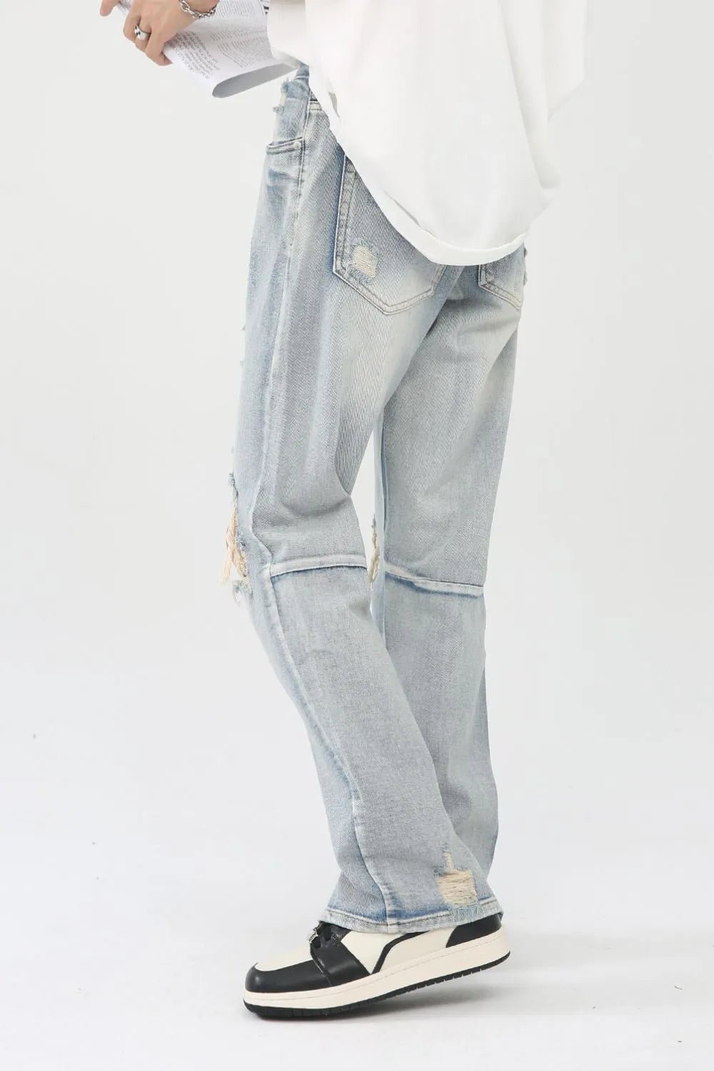 Men's Distressed Slit Jeans - R - DRESS