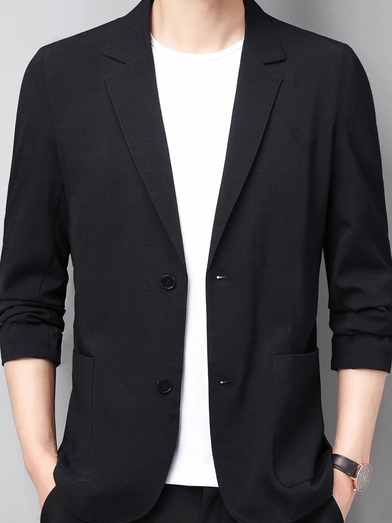 Men's Full Size Button Up Long Sleeve Blazer Plus Size - R - DRESS