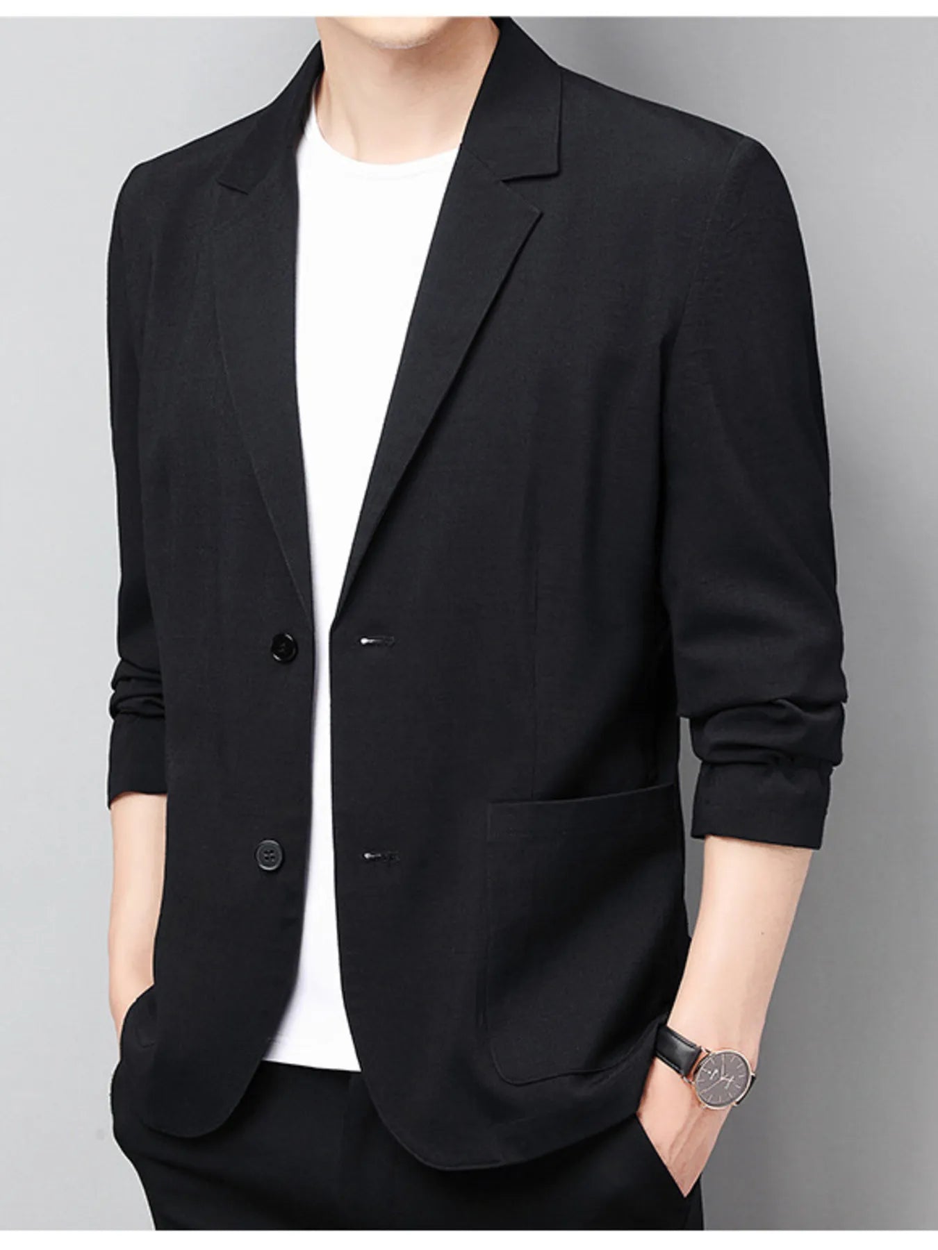 Men's Full Size Button Up Long Sleeve Blazer Plus Size - R - DRESS