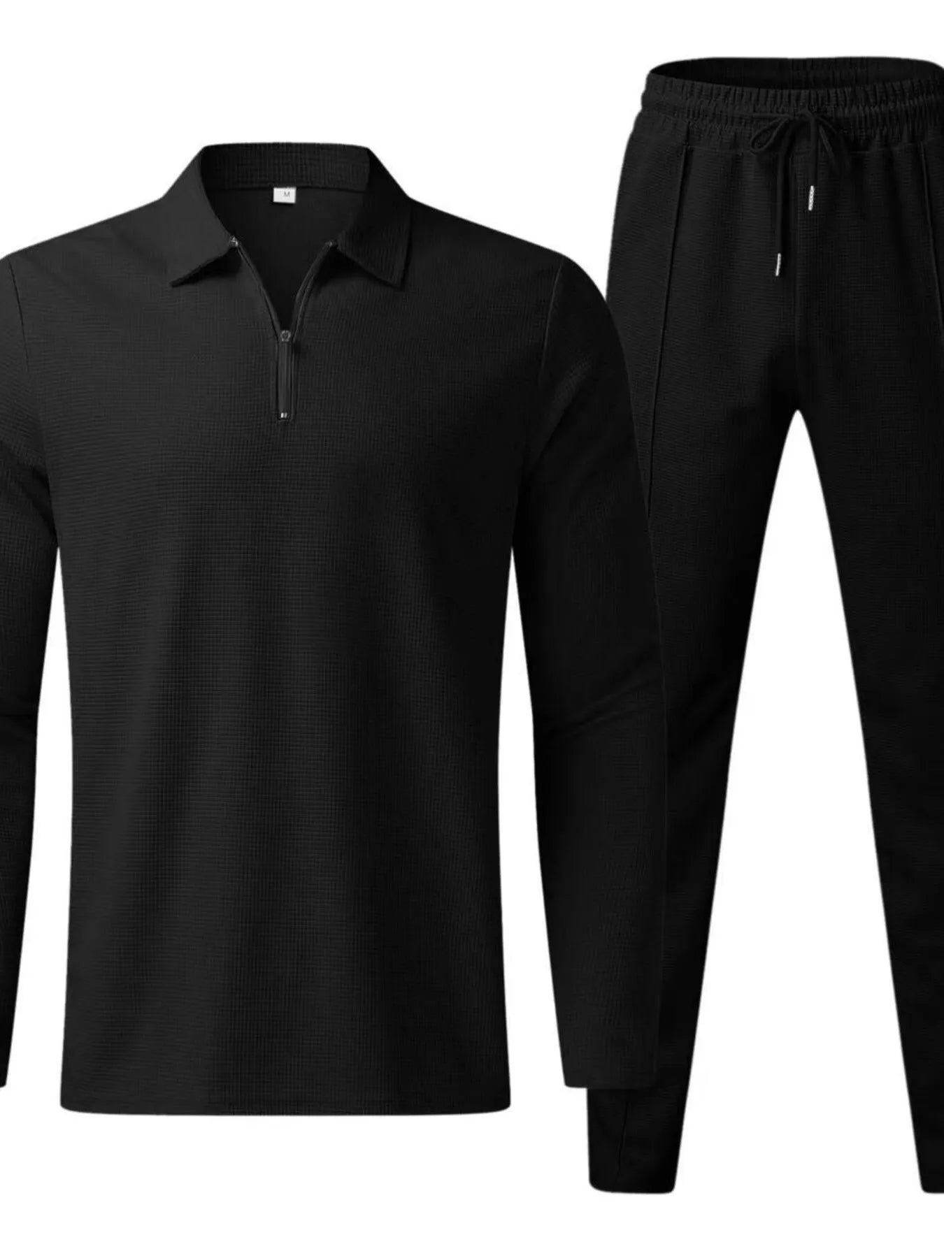 Men's Full Size Long Sleeve Top and Pants Set Plus Size - R - DRESS