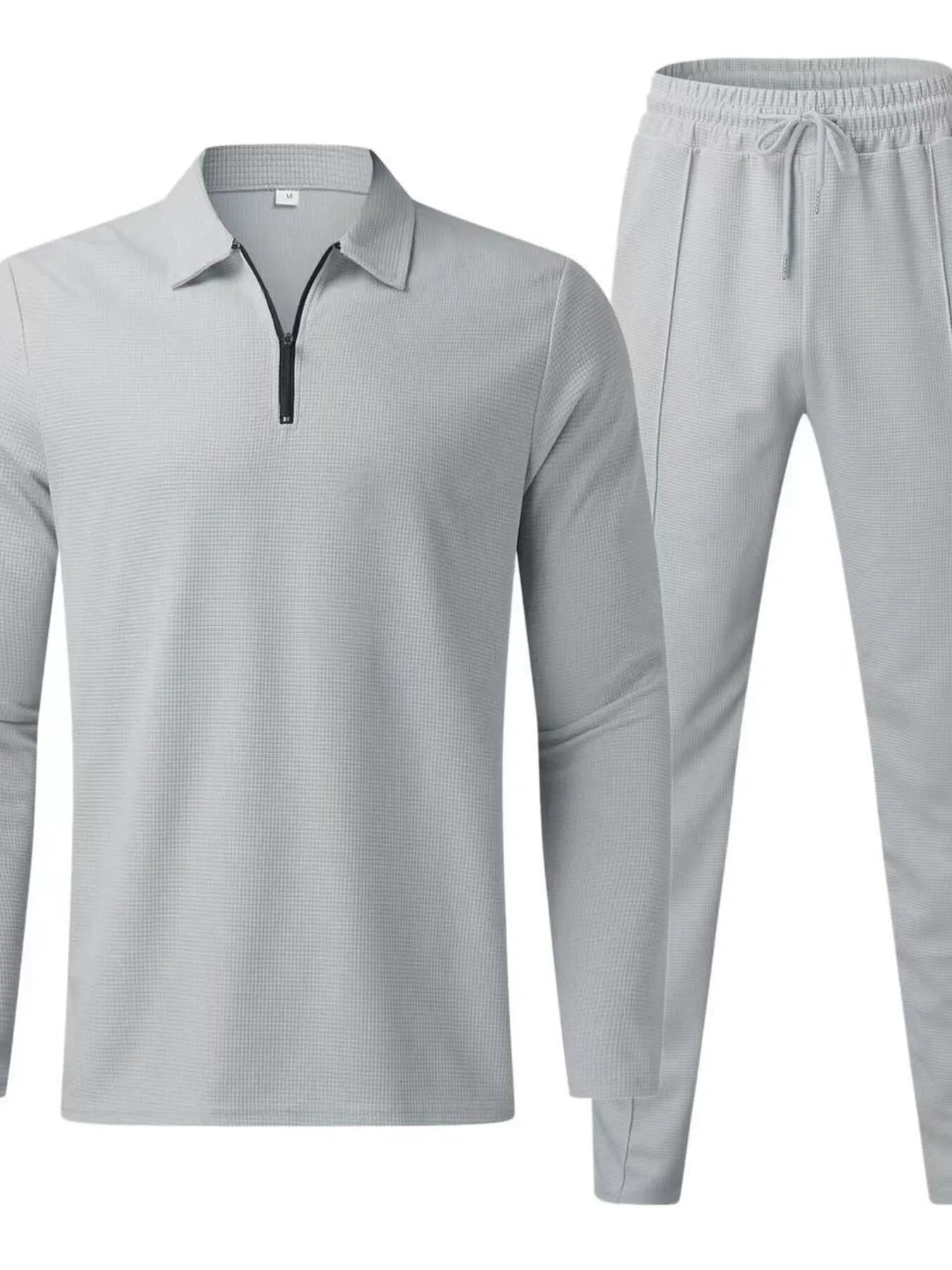 Men's Full Size Long Sleeve Top and Pants Set Plus Size - R - DRESS