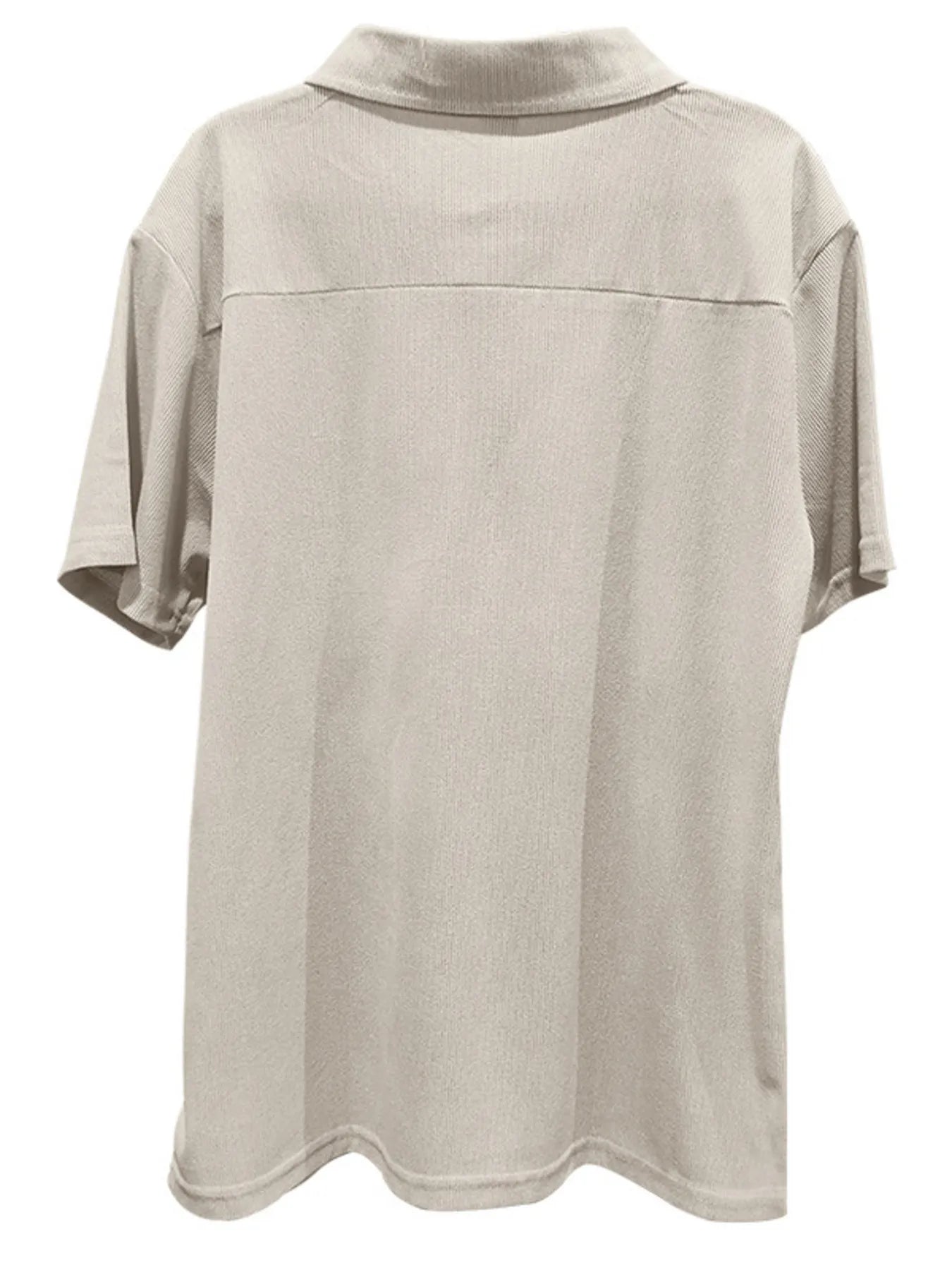 Men's Full Size Quarter Zip Short Sleeve Polo and Pants Set Plus Size - R - DRESS