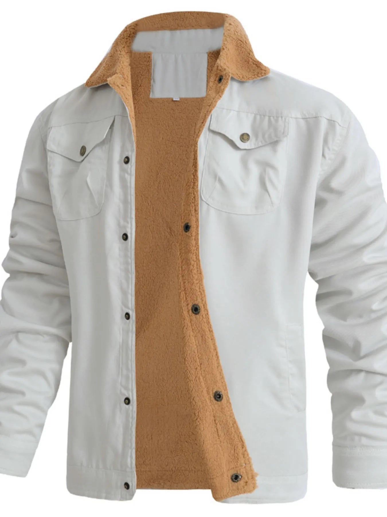 Men's Full Size Sherpa Lined Long Sleeve Jacket Plus Size - R - DRESS