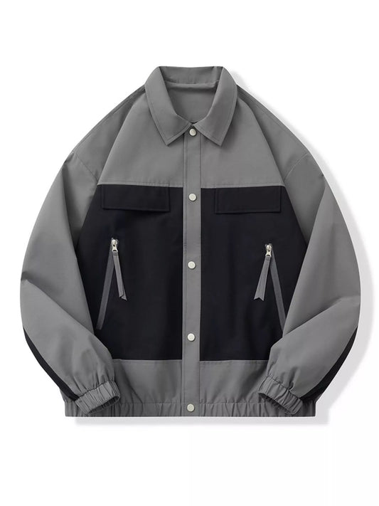 Men's Full Size Snap Down Long Sleeve Jacket Plus Size - R - DRESS