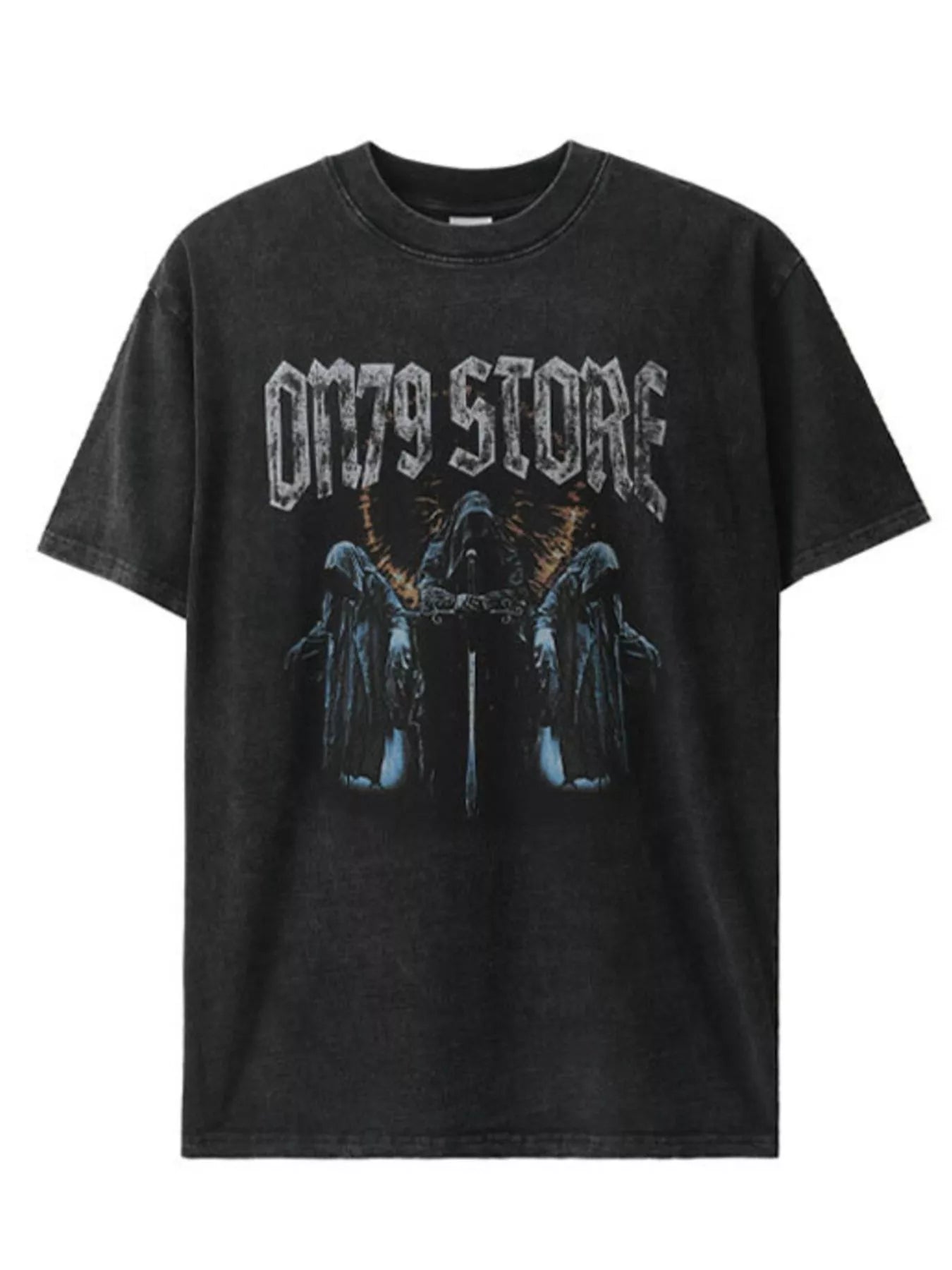 Men's Graphic Round Neck Short Sleeve T-Shirt - R - DRESS