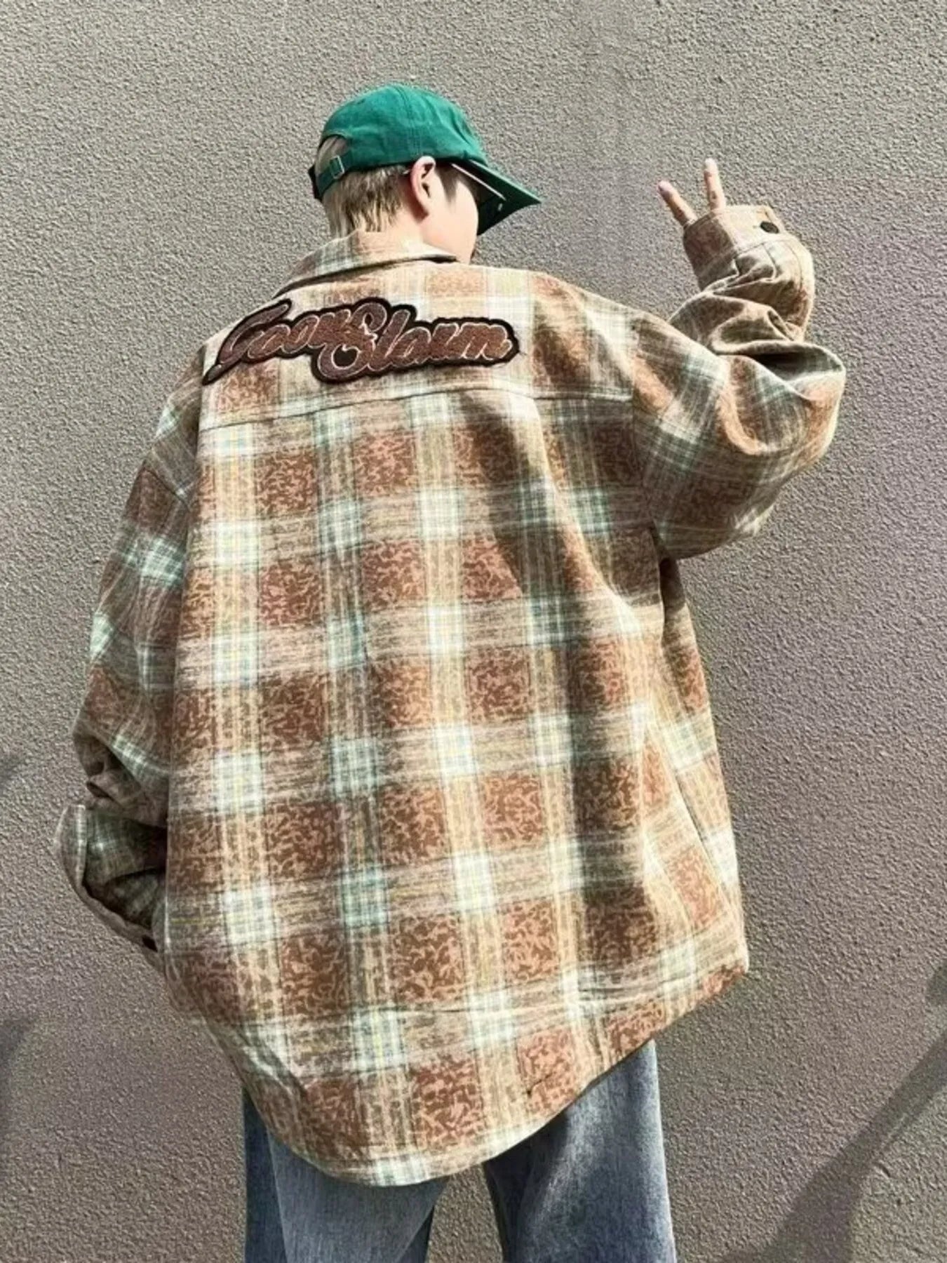 Men's Plaid Zip Up Long Sleeve Jacket - R - DRESS