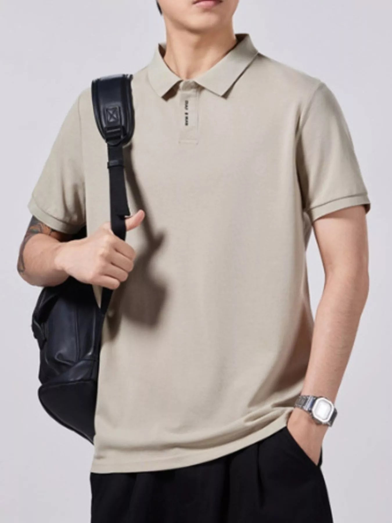 Men's Plus Size Collared Neck Short Sleeve Polo - R - DRESS