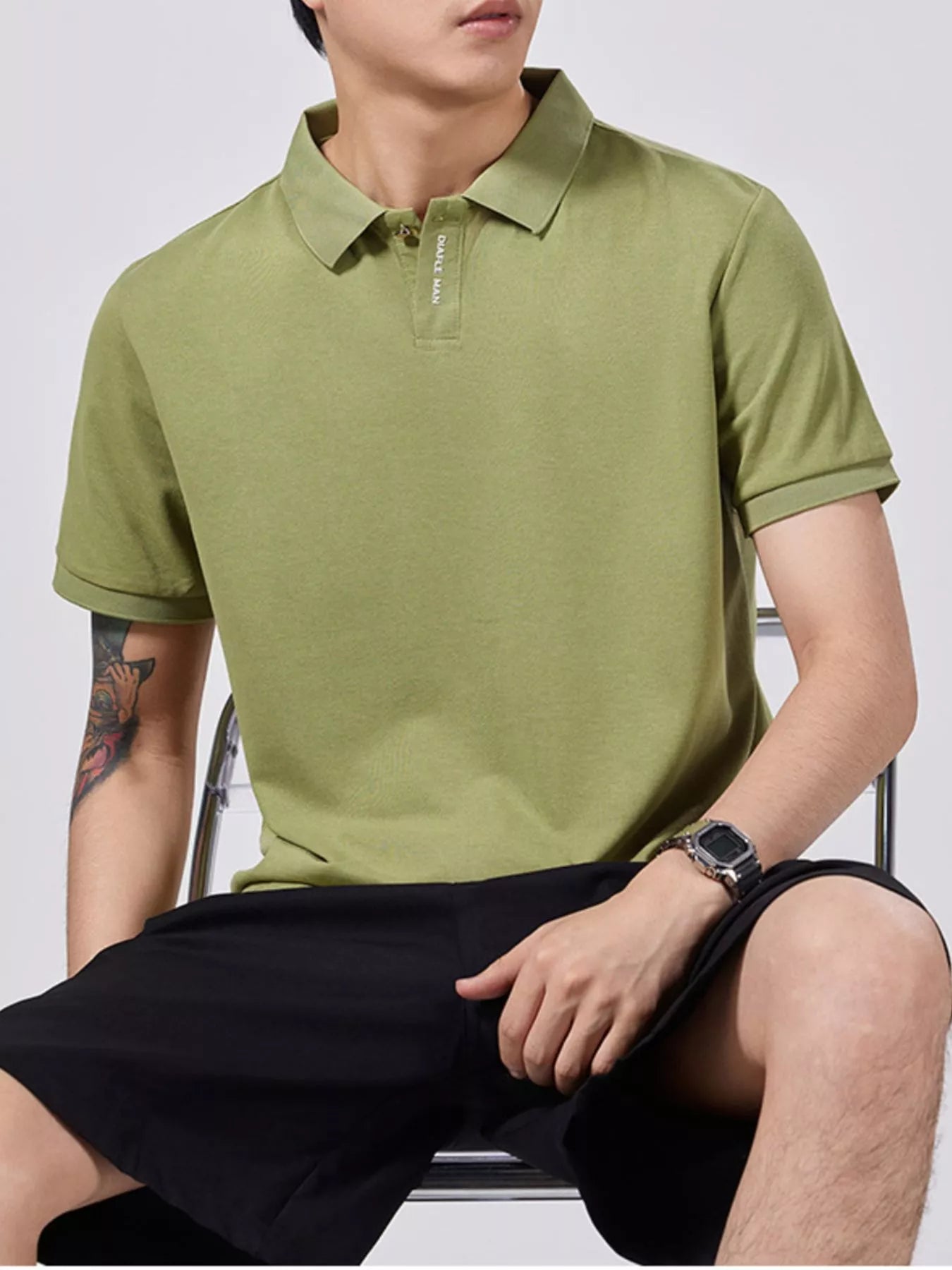 Men's Plus Size Collared Neck Short Sleeve Polo - R - DRESS