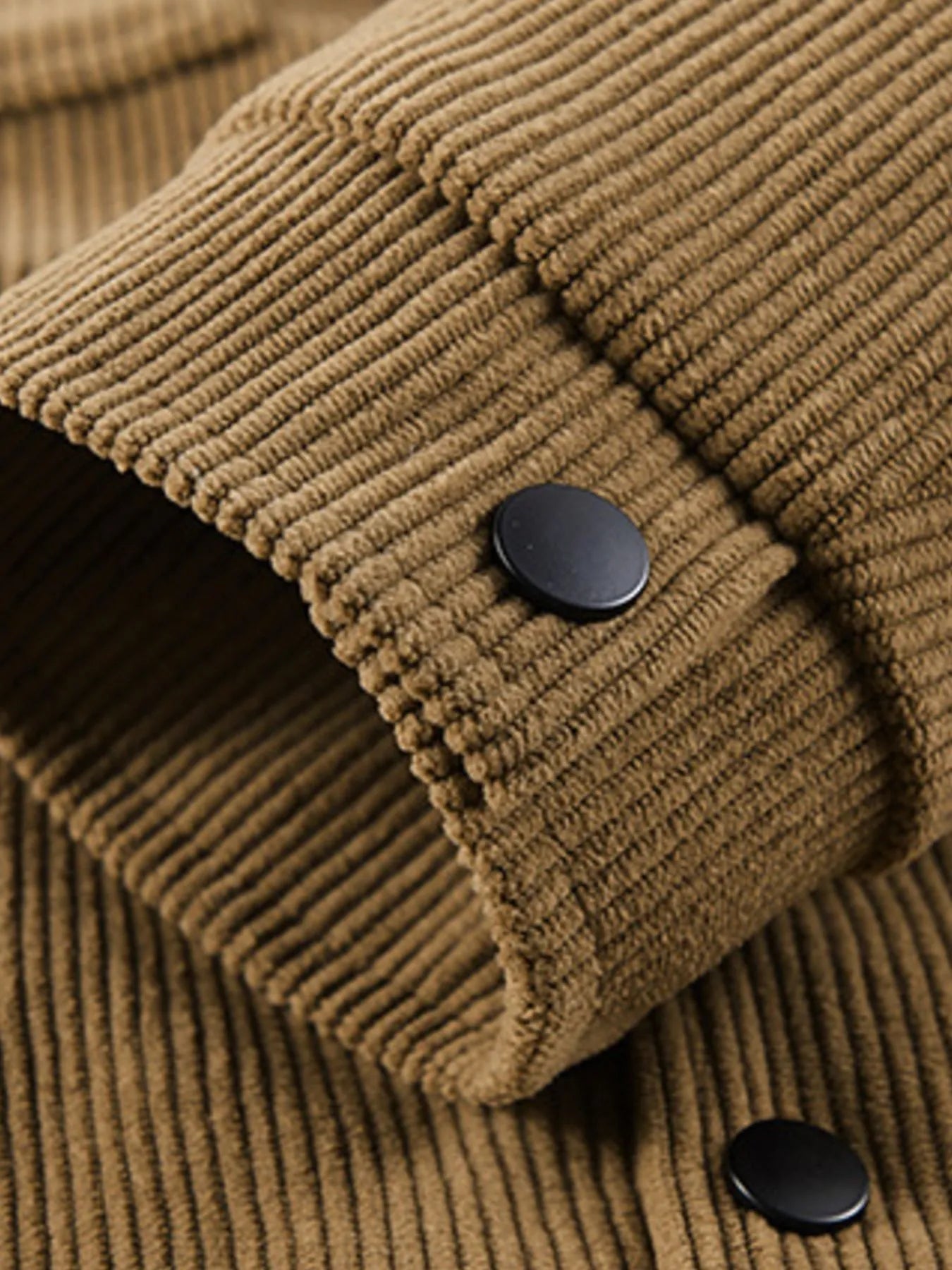 Men's Plus Size Corduroy Button - Up Jacket with Chest Pockets - R - DRESS