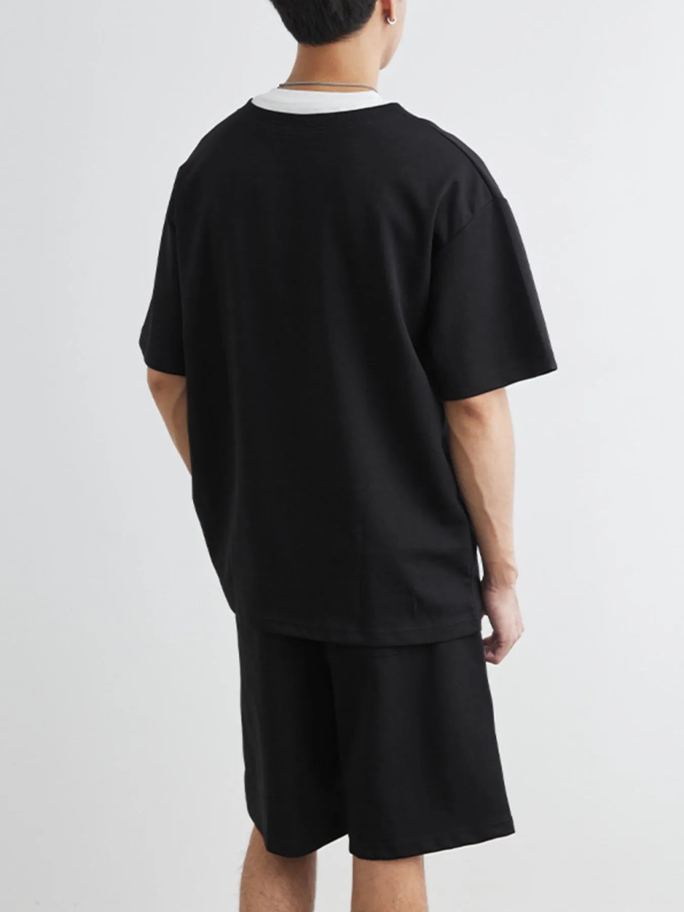 Men's Plus Size Half Sleeve Top and Shorts Set - R - DRESS