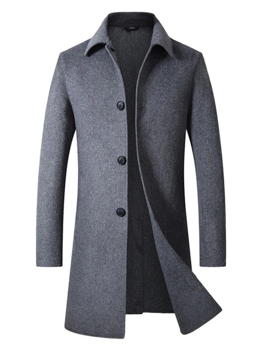 Men's Plus Size Long Sleeve Casual Longline Outerwear - R - DRESS