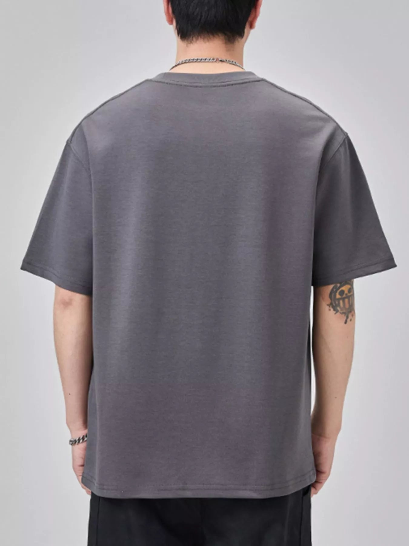 Men's Plus Size Round Neck Short Sleeve T-Shirt - R - DRESS