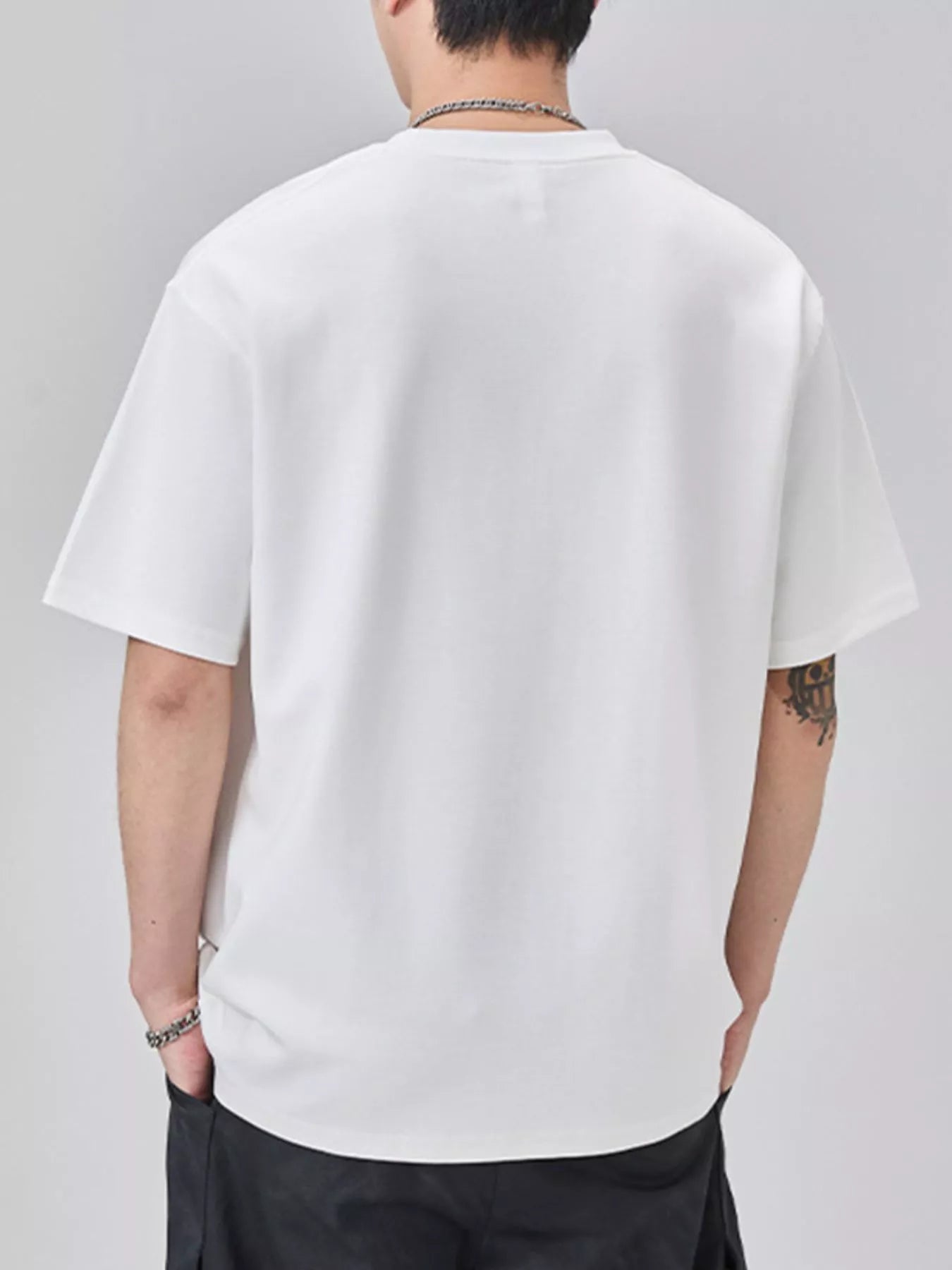Men's Plus Size Round Neck Short Sleeve T-Shirt - R - DRESS