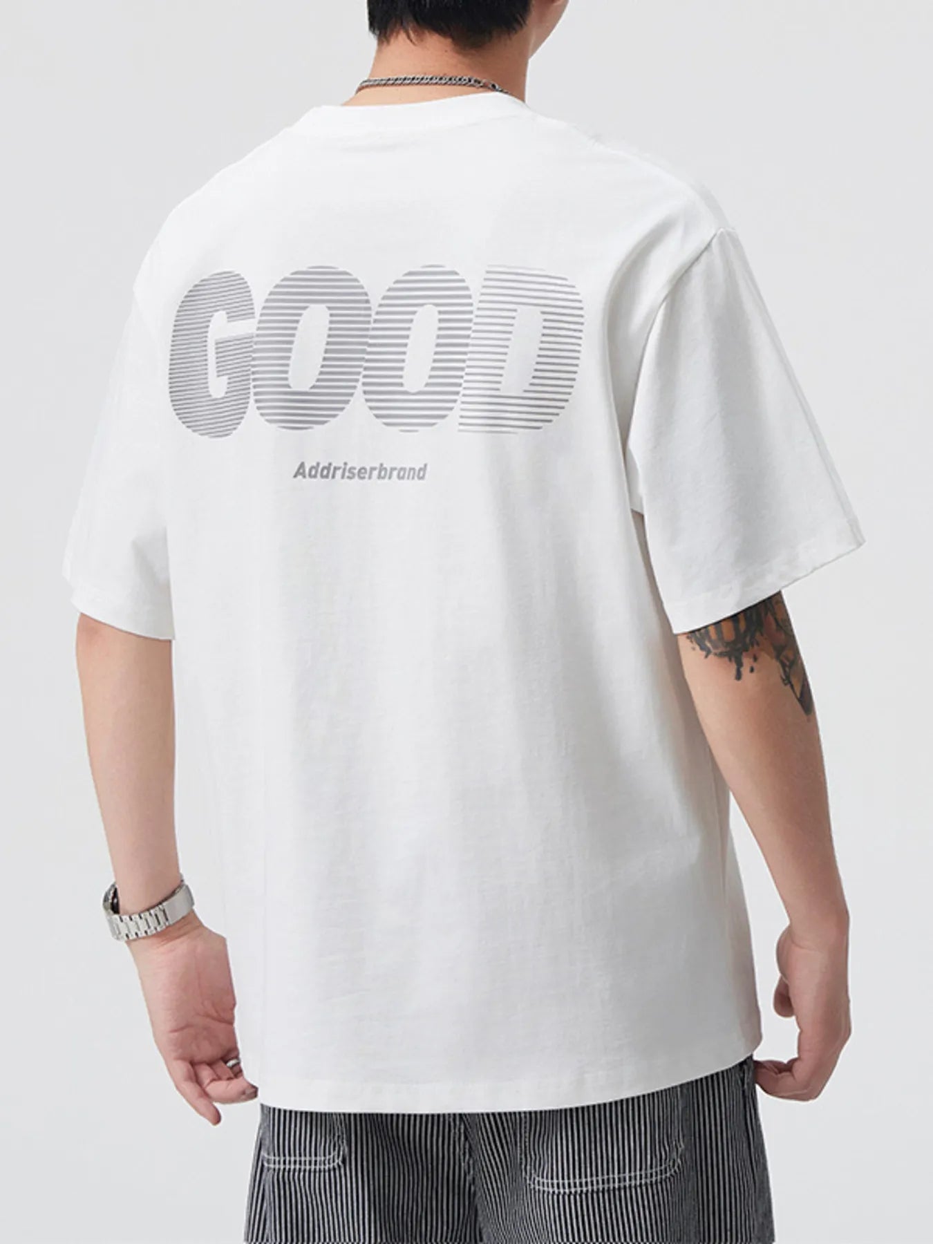 Men's Plus Size Round Neck Short Sleeve T-Shirt - R - DRESS