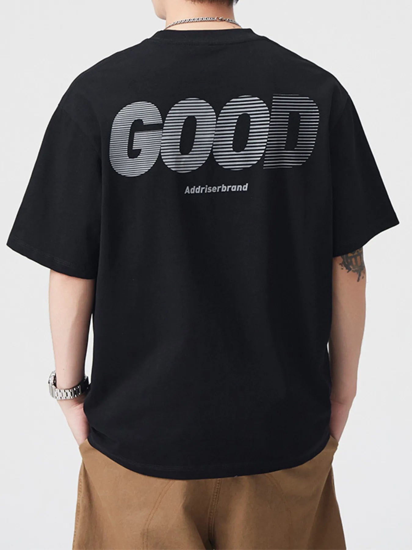 Men's Plus Size Round Neck Short Sleeve T-Shirt - R - DRESS