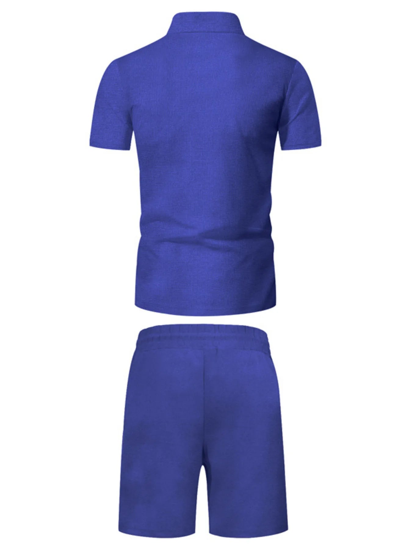 Men's Plus Size Zip Up Short Sleeve Top and Shorts Set - R - DRESS