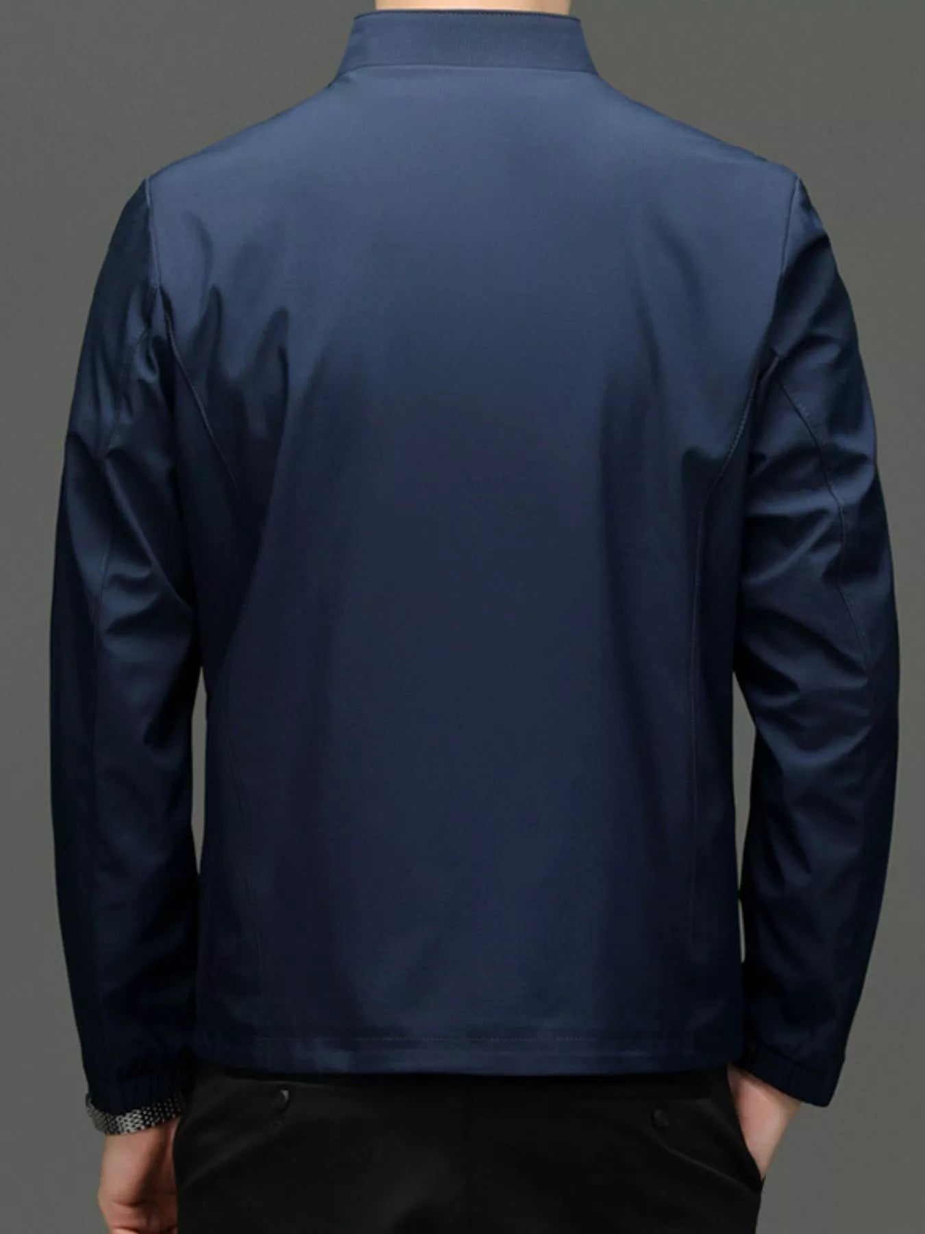 Men's Zip Up Long Sleeve Jacket - R - DRESS