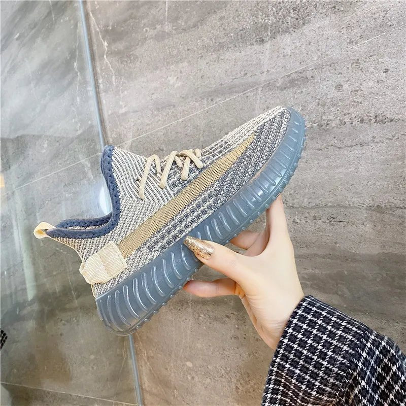 Mesh Lace - Up Platform Athletic Shoes - R - DRESS