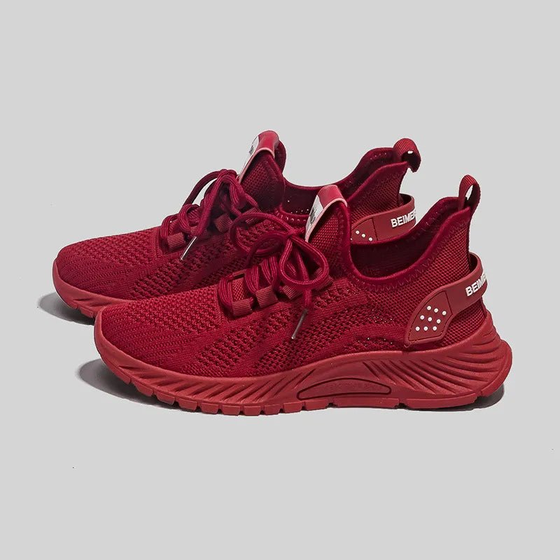 Mesh Lace - Up Platform Athletic Shoes - R - DRESS
