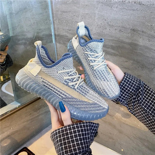 Mesh Lace - Up Platform Athletic Shoes - R - DRESS
