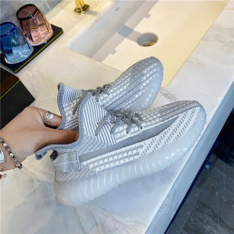 Mesh Lace - Up Platform Athletic Shoes - R - DRESS