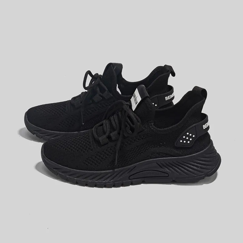 Mesh Lace - Up Platform Athletic Shoes - R - DRESS